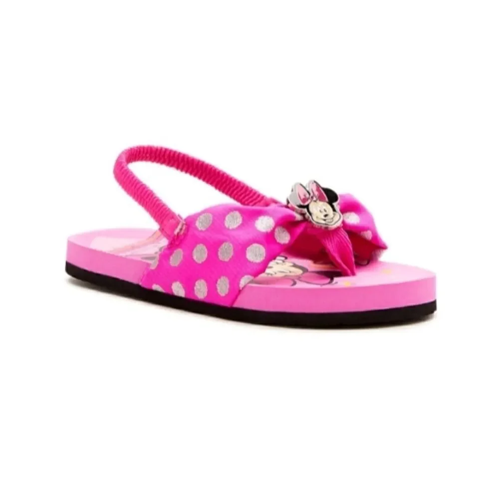 Baby Girls Disney Minnie Mouse Flip Flops Sandals Shoes Size 5/6